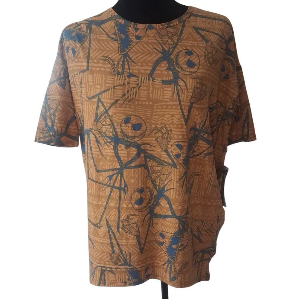 LuLaRoe IRMA T-shirt Disney Jack Skellington Round Neck Short Sleeve Size XXS